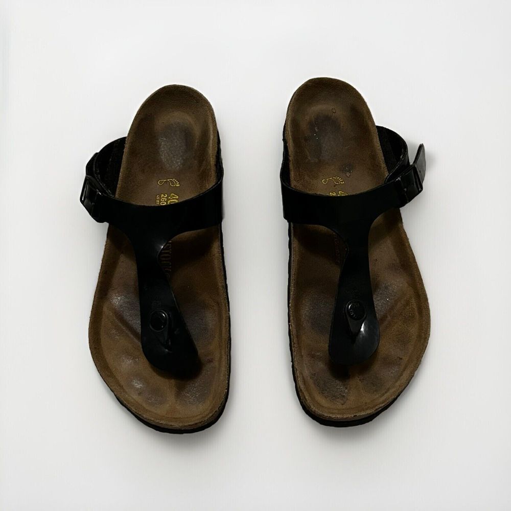 Birkenstock Gizeh Black Patent Leather US Men's 7 Women's 9 EU 40 Sandals